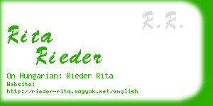 rita rieder business card